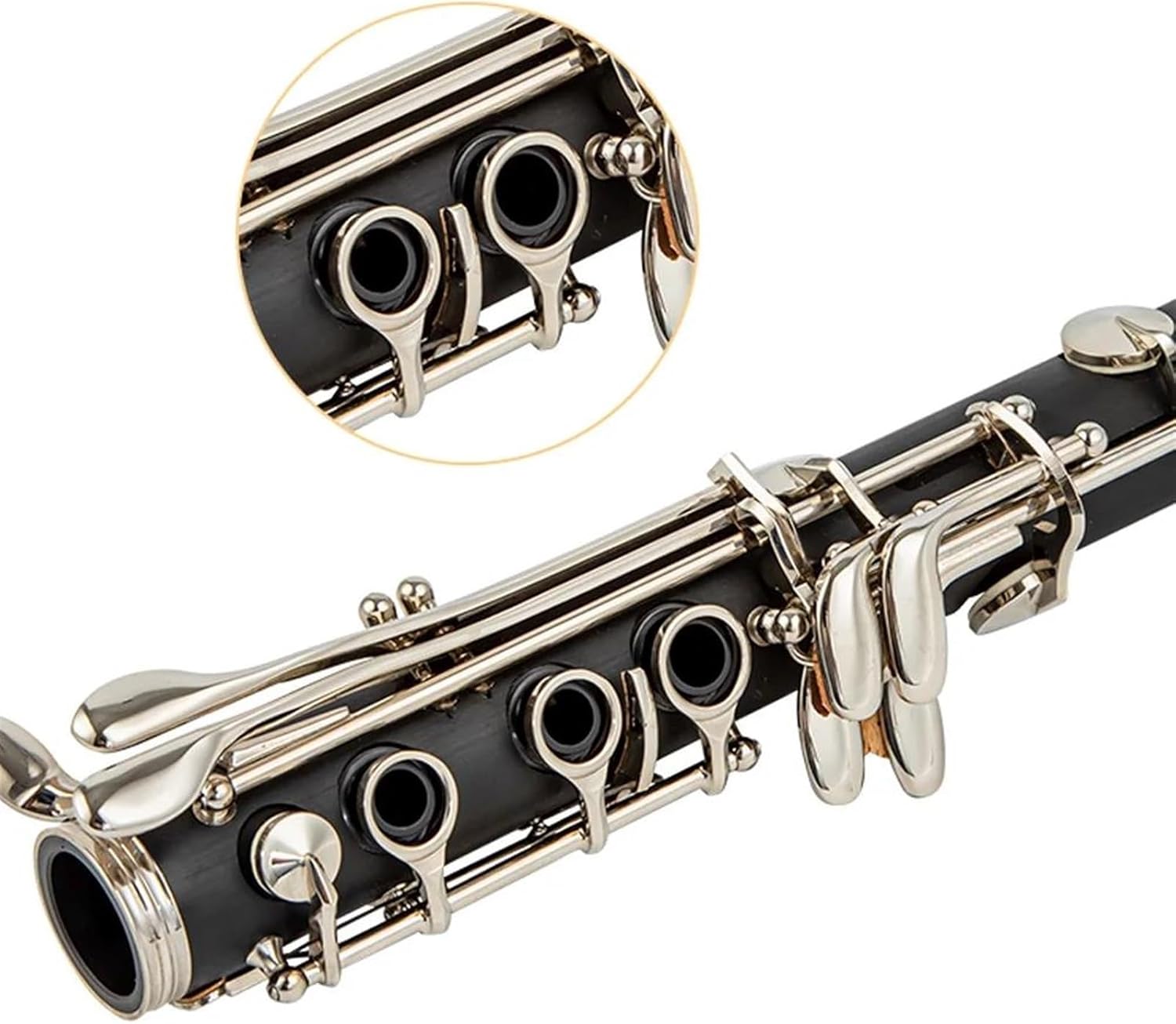 Student Clarinet Clarinet Falling Body Material B Clarinet Woodwind Instrument 17 Copper-Nickel (Color : Nickel silver)