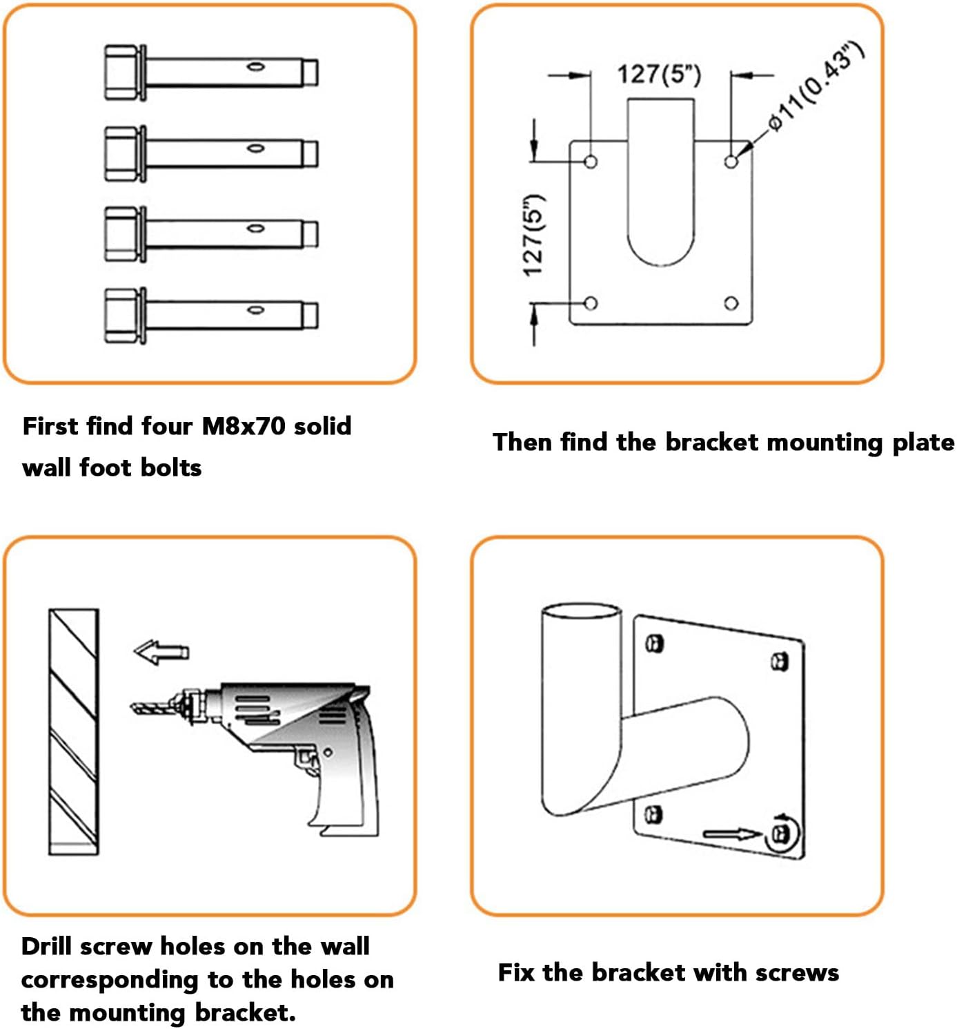 90 Degree Wall Mount Bracket for LED Parking Lot Light, 2.28 inches L Shape Bracket Slip Fitter Tenon Adapter, Lighting Mounting Pole for Outdoor Street Shoebox Area Lights