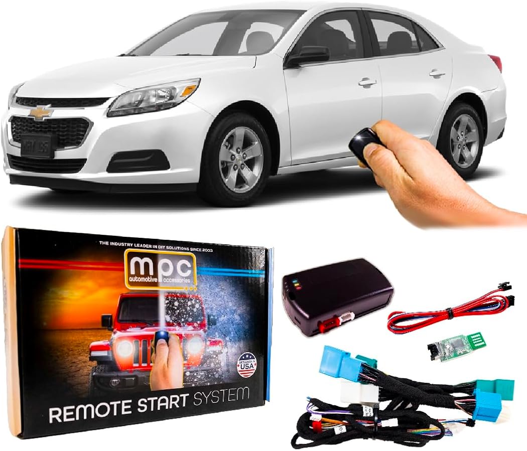MPC Factory Remote Activated Remote Start Compatible with 2013-2015 Chevrolet Malibu - Plugin T-Harness - FlashLink Updater - Premier USA Based Tech Support