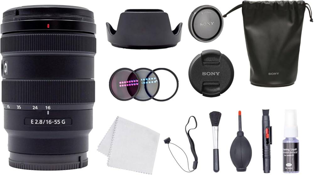 Sony E 18-135mm f/3.5-5.6 OSS Lens (SEL18135) + Filter Kit + Lens Cap Keeper + Cleaning Kit (Renewed)