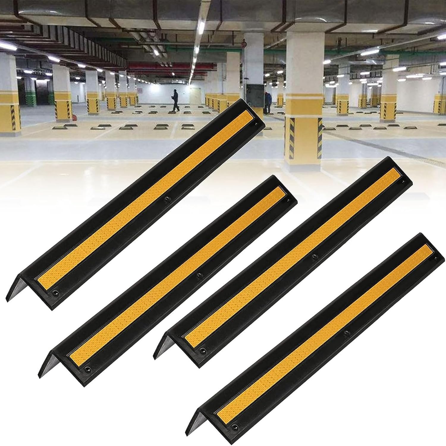 Garage Wall Corner Guard for Parking Garages - Reflective Wall Edge Protector Protect Your Car - Wall Corner Edge and Bumpers Guards(4pcs,80cm)