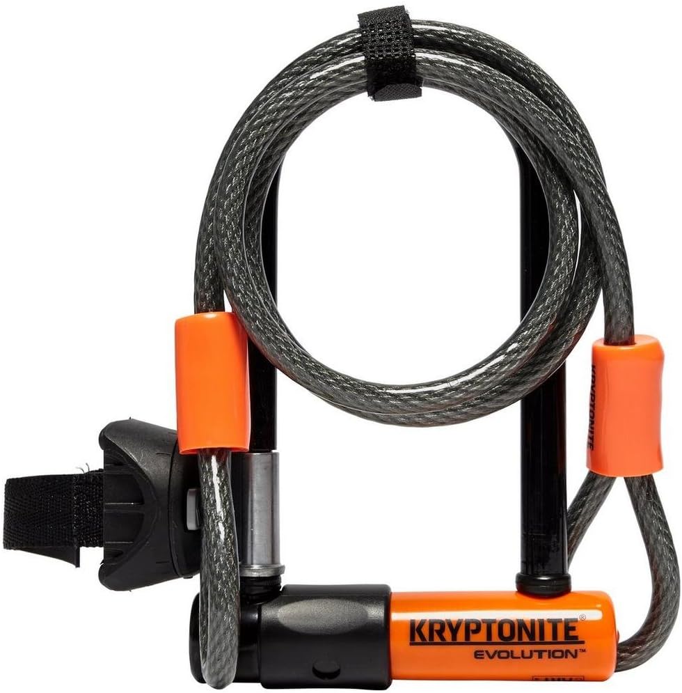Kryptonite Evolution Mini-7 Bicycle U-Lock w/ 4’ KryptoFlex Double Loop Cable
