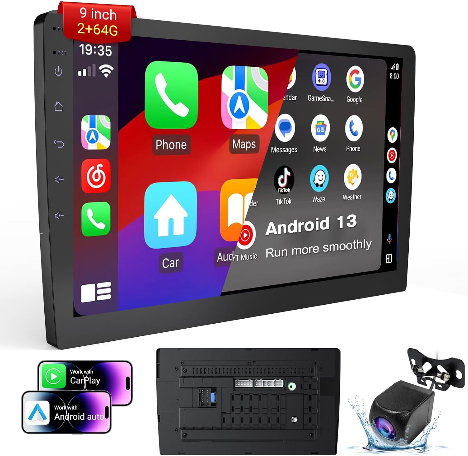 Wireless Double Din Car Stereo with 9