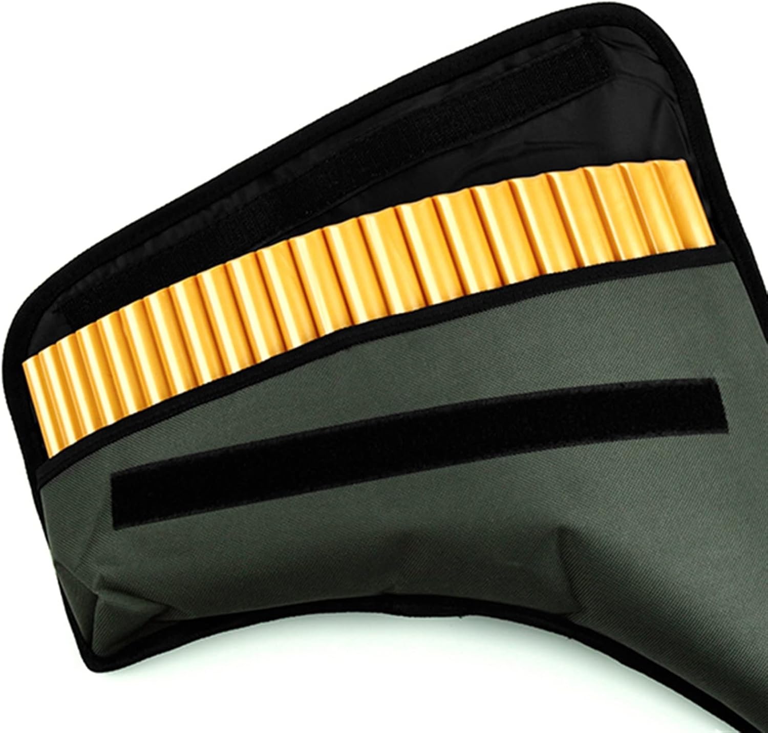 PanPipes Woodwind Instrument 22 Tubes G Key Pan Flute ABS Plastic Pan Pipes Gold Color (Color : Gold Right Hand)