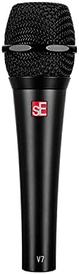 Briskdrop sE Electronics V7 Black Dynamic Supercardioid Handheld Microphone, Black - Bundle with 2 XLR Cables and 10 Cable Ties