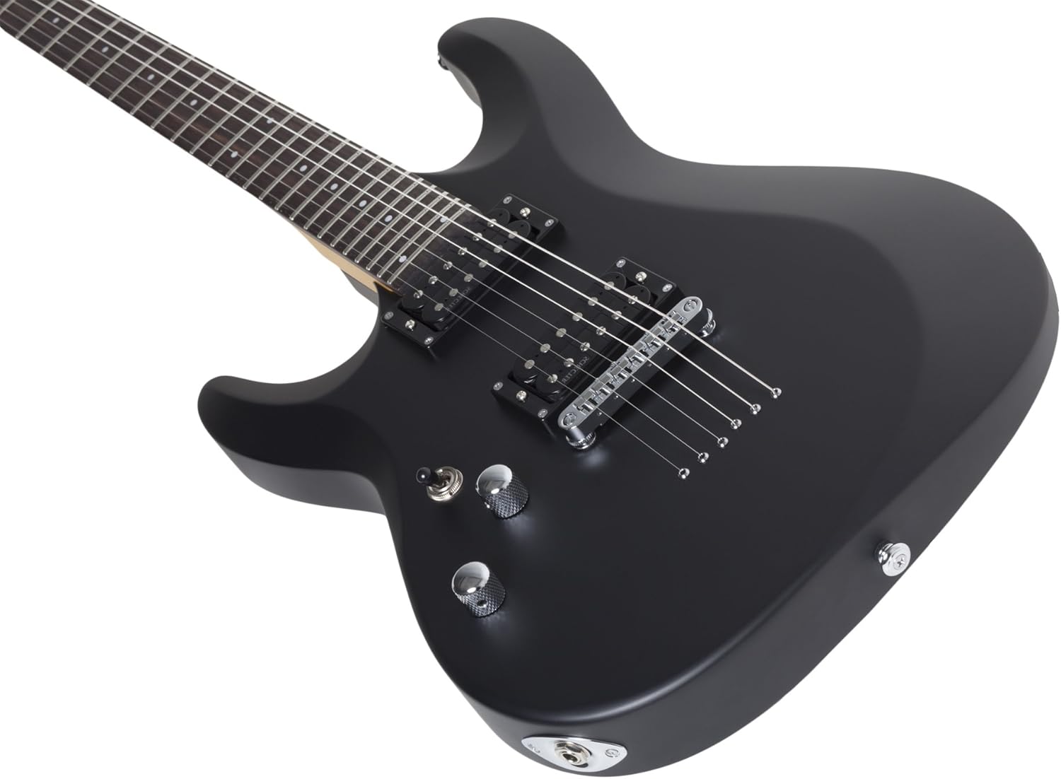Schecter 433 C-6 Deluxe Left Handed Solid-Body Electric Guitar, Satin Black