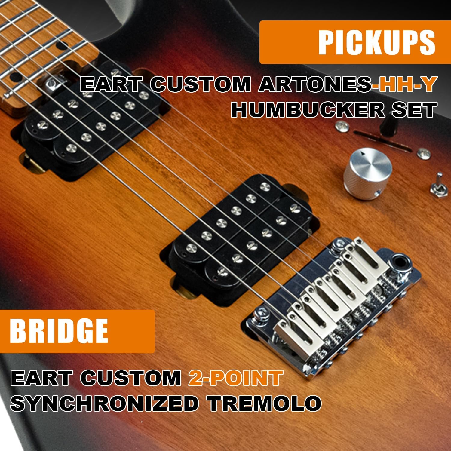 EART EYP-OMNI24 Solid Body Electric Guitar, 25.5