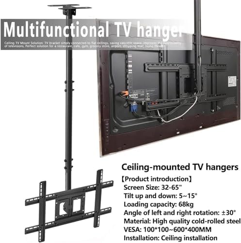 TV Wall BracketCeiling TV Mount with 360° Rotation and Tilt Adjustable TV Bracket for TVs up to 150 lbs Wall Mount Bracket for TV