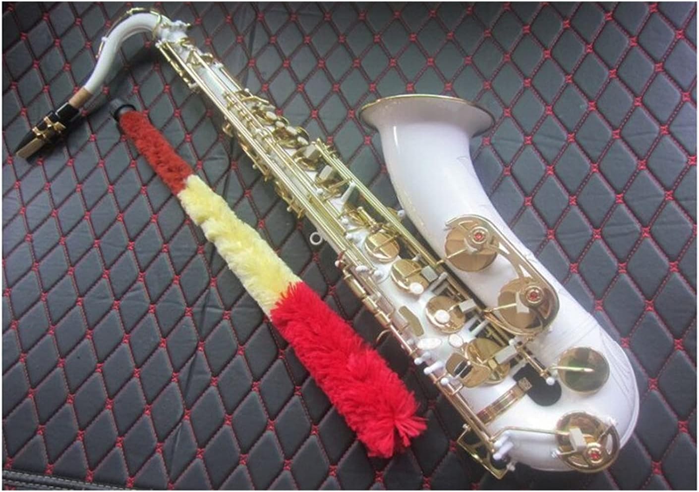 Sax Beginners Kit Tenor Saxophone White Gold Key Bb Musical Instrument Professional Playing Tenor Sax with Case Mouthpiece Wind Instrument