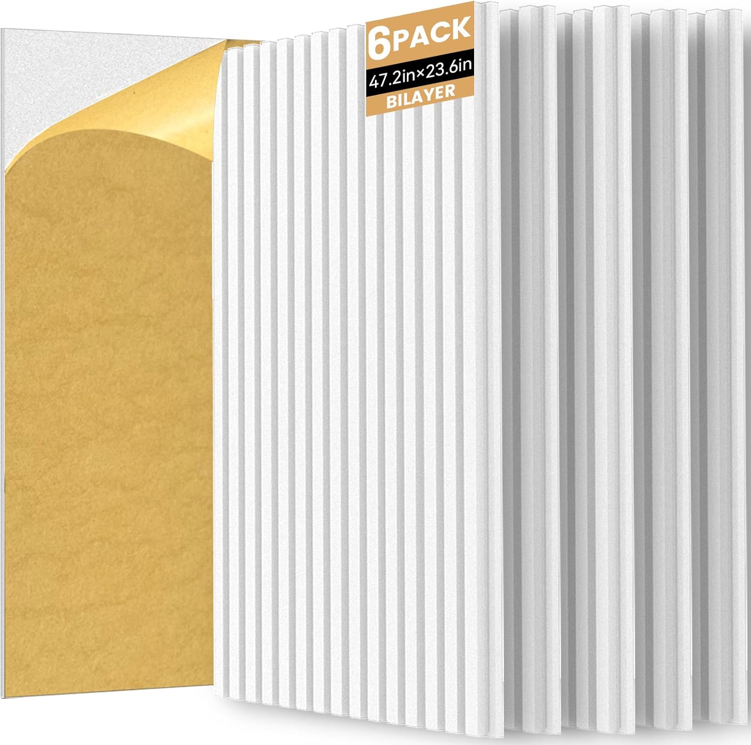 RITOLLO 6 Pack Bilayer Thickened-Sound Proof Wall Panels 47.2