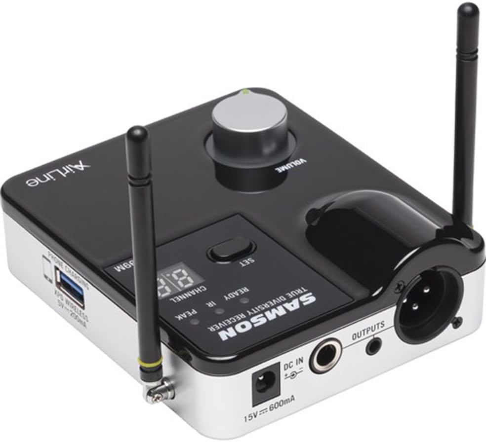 Samson Airline 99m Fitness Headset System D-Band (542–566 MHz), Black with Bundle with 5 Windscreens and Polishing Cloth – Fitness Instructor Microphone Headset System