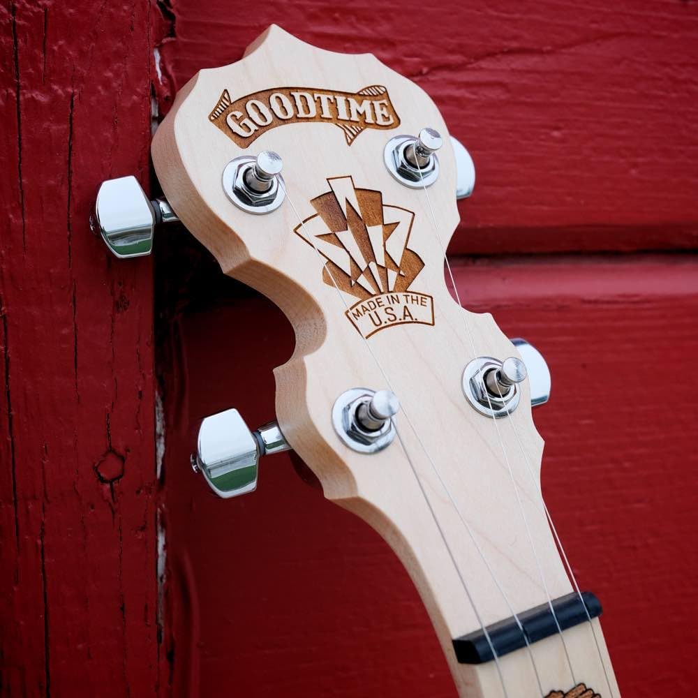 Deering Goodtime 5-String Openback Banjo 1920's Art Deco Inlay Bronze Powder Coat Hardware with Instrument Alley Hard Case Combo - Made in the USA