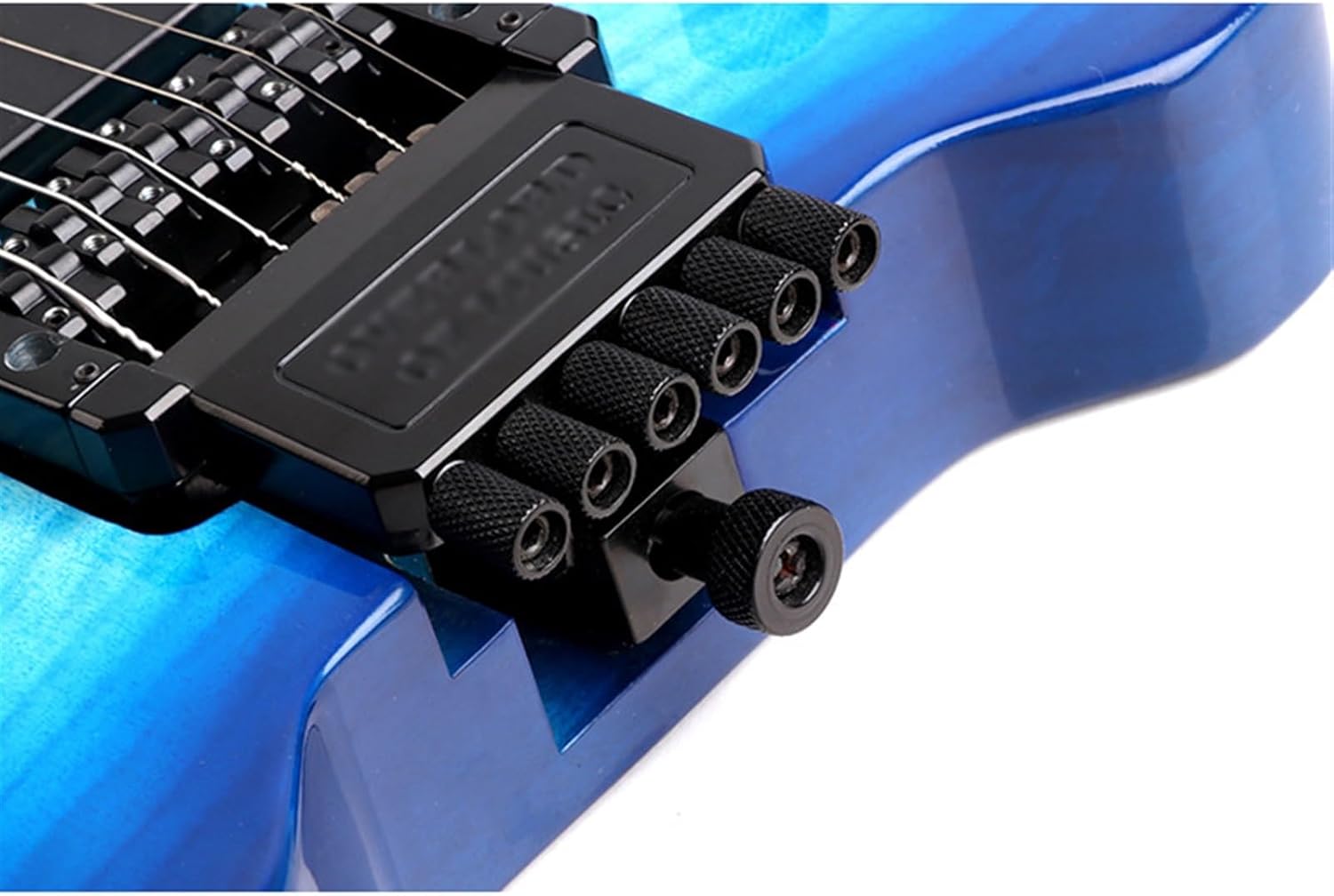 VENEKA Headless Electric Guitar High Gloss Blue 6 String Headless Electric Guitar 22 Frets Basswood Body Rosewood Fretboard