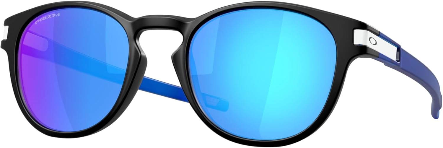 Oakley OO9349 Sunglasses Bundle: OO 9349 LATCH (A) 934955 Matte Black/Prizm Sapphire Policarbonate Standard and Eyewear Cleaning Kit