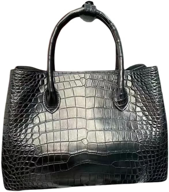 Exotic Genuine Crocodile Skin Women Classic Black Handbag Authentic Alligator Leather Lady Large Shoulder Bag Female Work Purse
