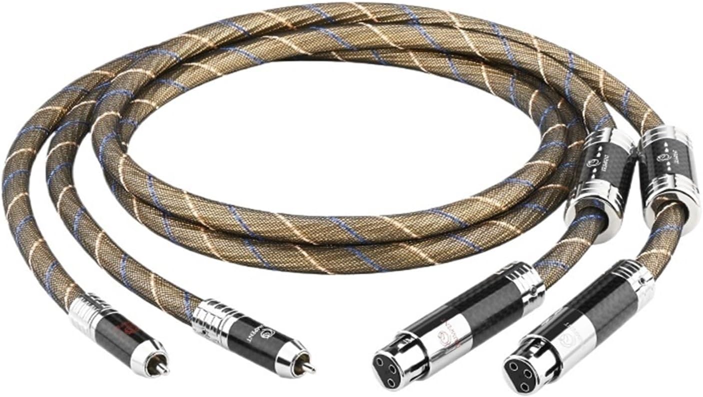 HiFi 2RCA to 2XLR Cable OCC Sterling Silver Plated HiFi Stereo Audio Patch Cable RCA Male to XLR 3Pin Male/Female for Speaker(3m)