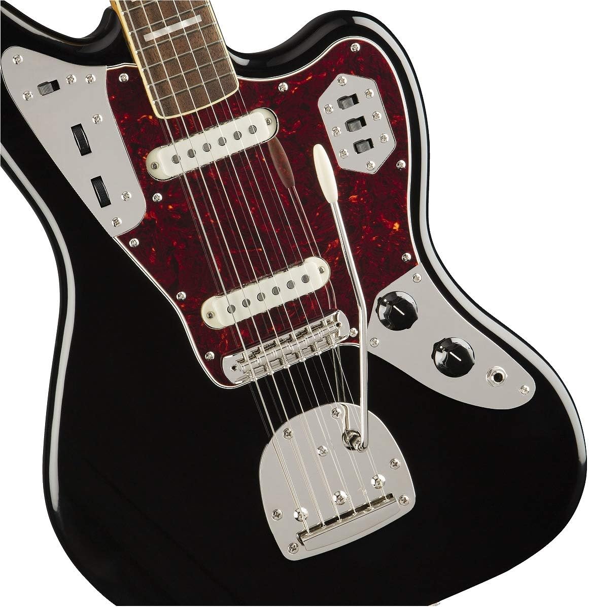 Squier Classic Vibe 70s Jaguar Electric Guitar, with 2-Year Warranty, Black, Laurel Fingerboard