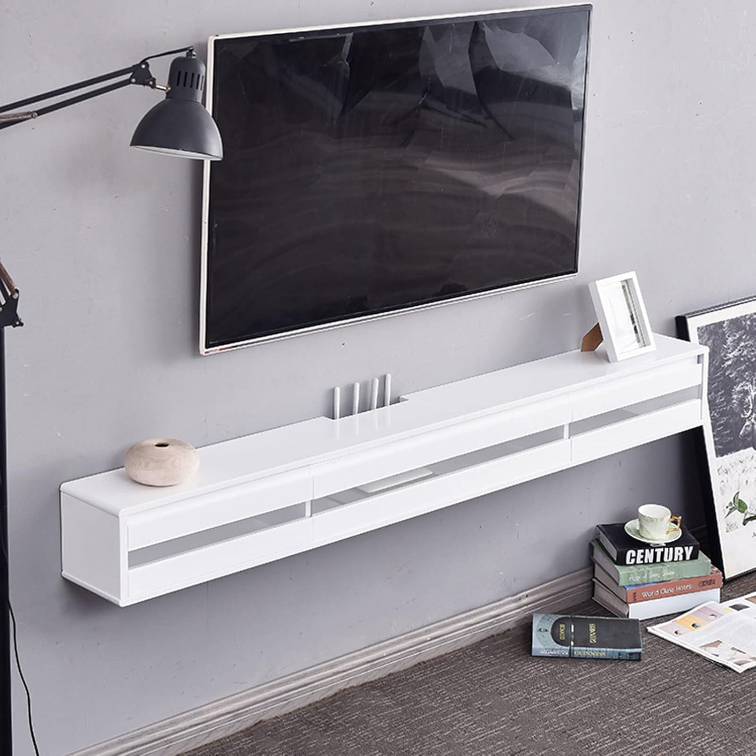 Wall mounted TV Cabinet Floating Shelf Wall Cabinet Entertainment Unit TV Stand TV Media Console Audio-visual Equipment Shelves Gaming Shelf TV bracket Wall Mount Corner Shelves Ledge Display Shelf