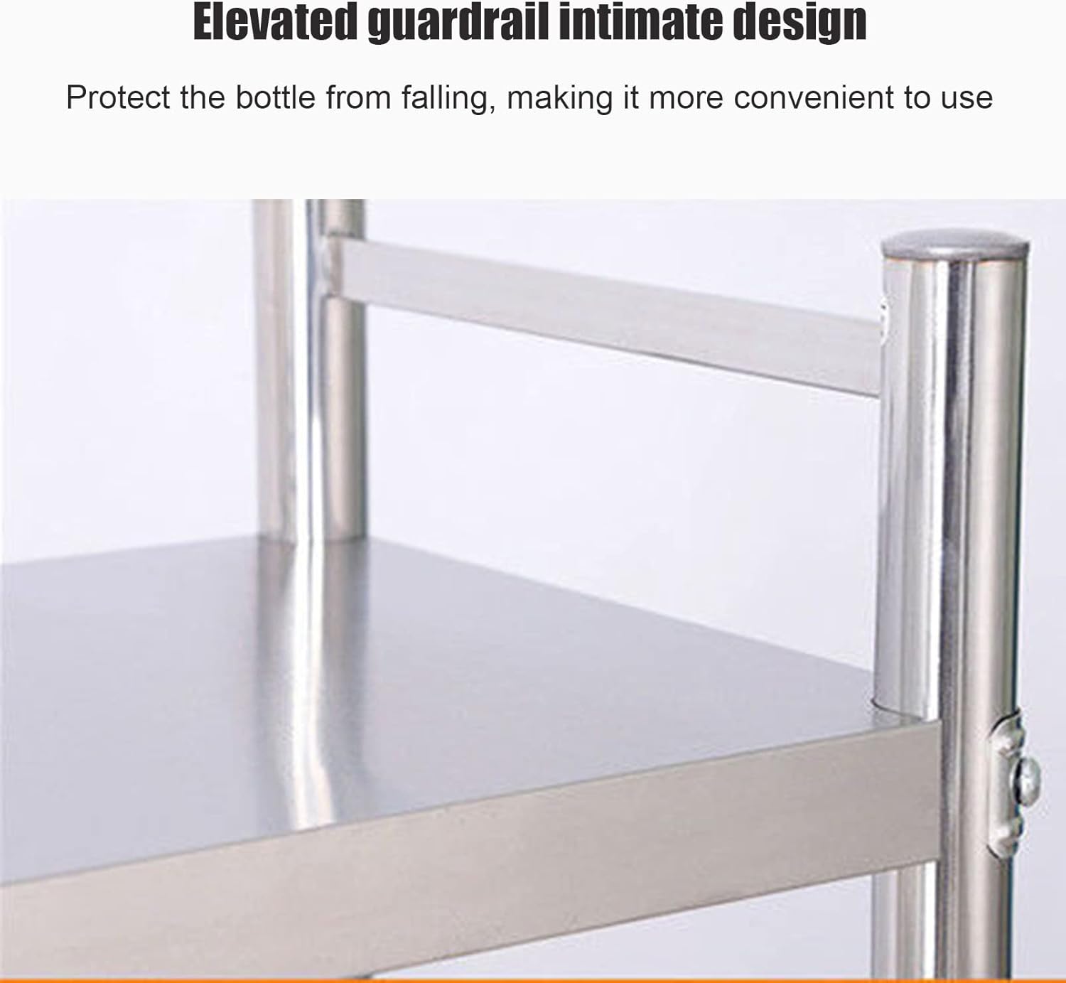 Stainless Steel Wall Mount Floating Shelving Catering Storage Shelf, Multifunctional Serving Shelf Oven Storage Organizer, 2 Tier Metal Shelving Kitchenware Rack Microwave Rack, Garage Storage Shelf