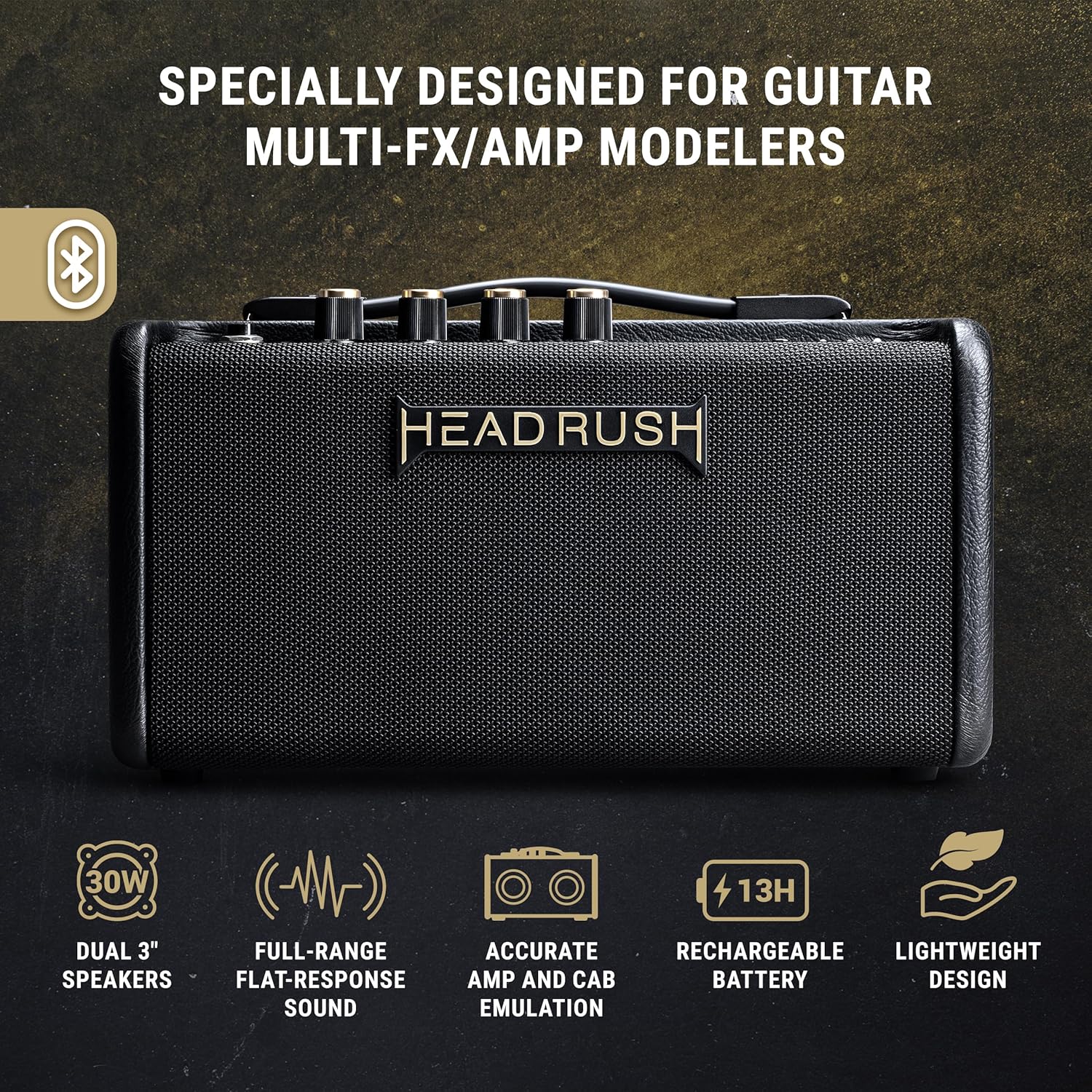 HeadRush FRFR-GO - 30W Electric and Bass Guitar Amplifier with Dual 3