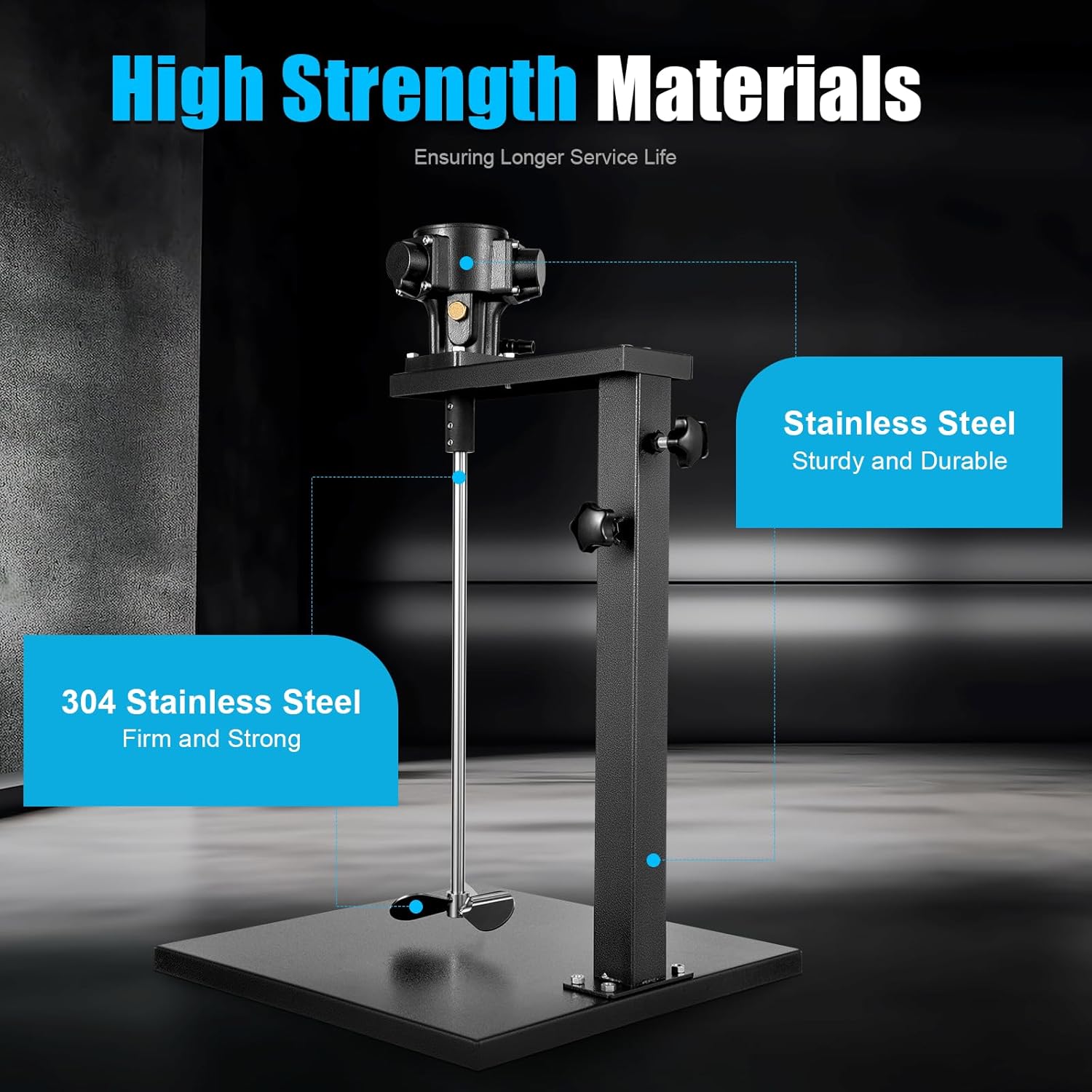 Pneumatic Paint Mixer Machine 5 Gallon Paint Mixer Stirring Tool 1/4HP Stainless Steel Pneumatic Mixer Paint Mixer Cement Mixer Stand with Stand Ink Paint Mixing Tool to Mix Paint