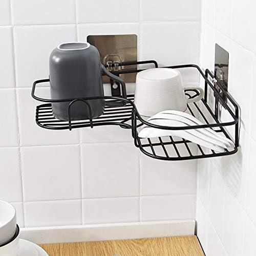 Bathroom Corner Stand Shelf Black Shelves Shower Corner Shelf Wall Mount Shampoo Storage Shelf Rack Bathroom Basket Holder