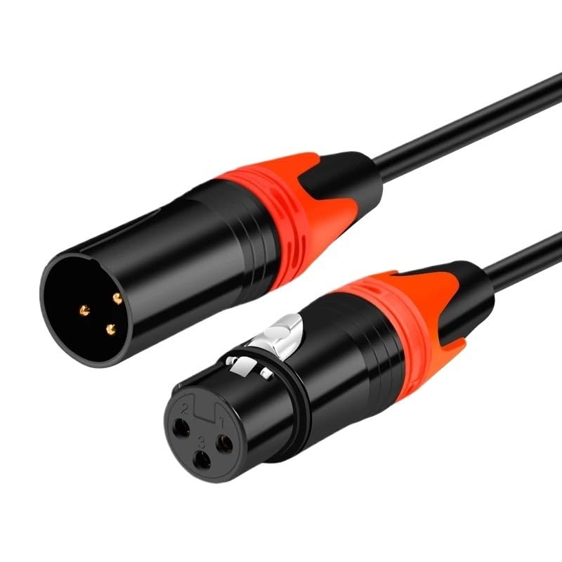XLR Male to XLR Female Cable for Professional Recording Extension Line Balanced Mixer Amplifier Live Microphone Line(Red,10M)