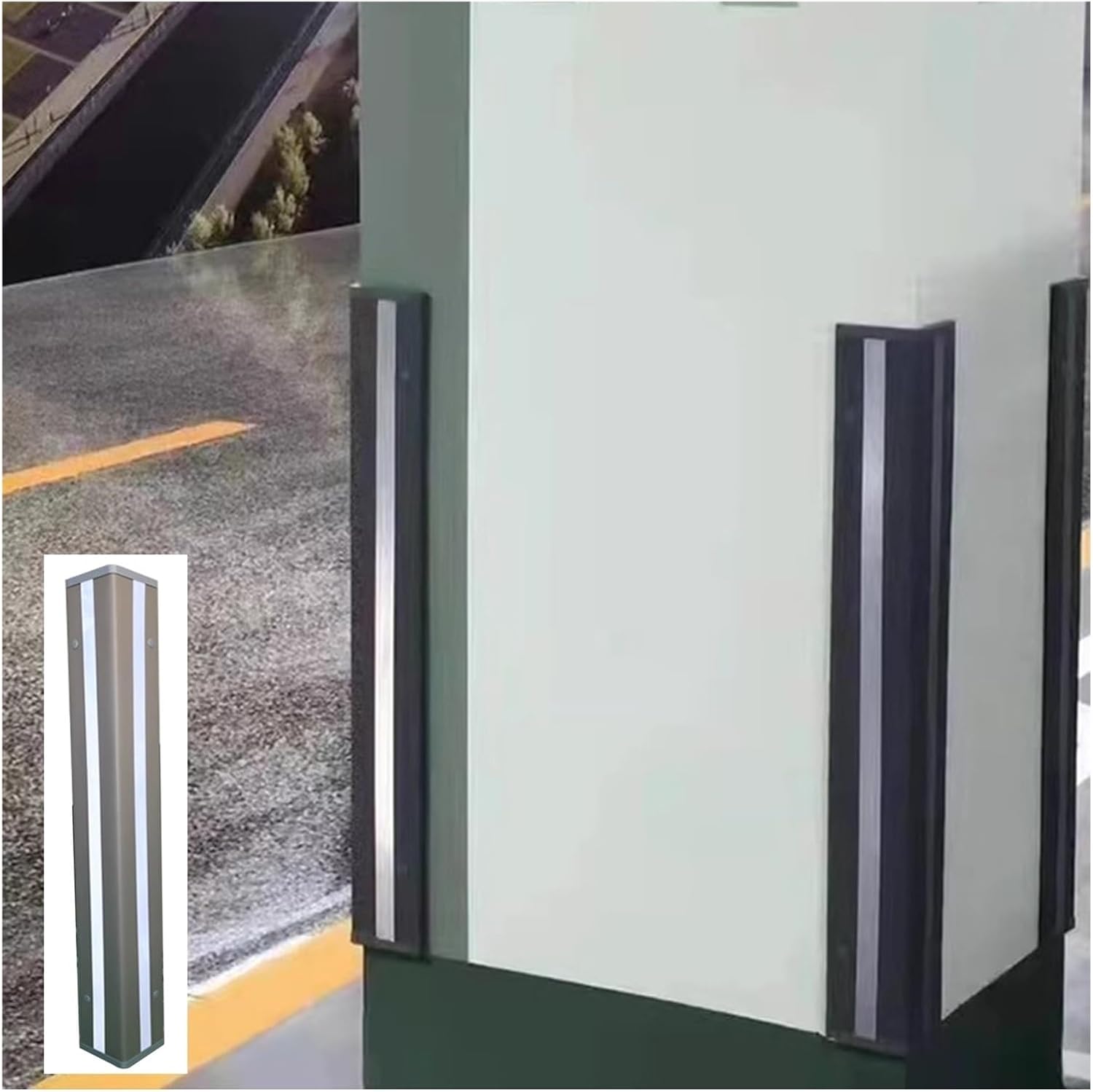 BTZHY Car Parking Protector Parking Lot Corner Protector, Warehouse Reflective Garage Corner Protector, Suitable for Home and Workshop,Grey 1pcs