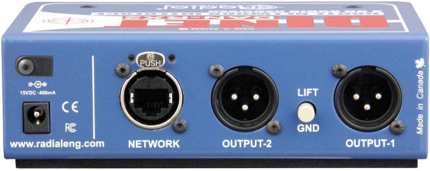 Radial DiNET DAN-RX2 2-Channel Dante Network Receiver