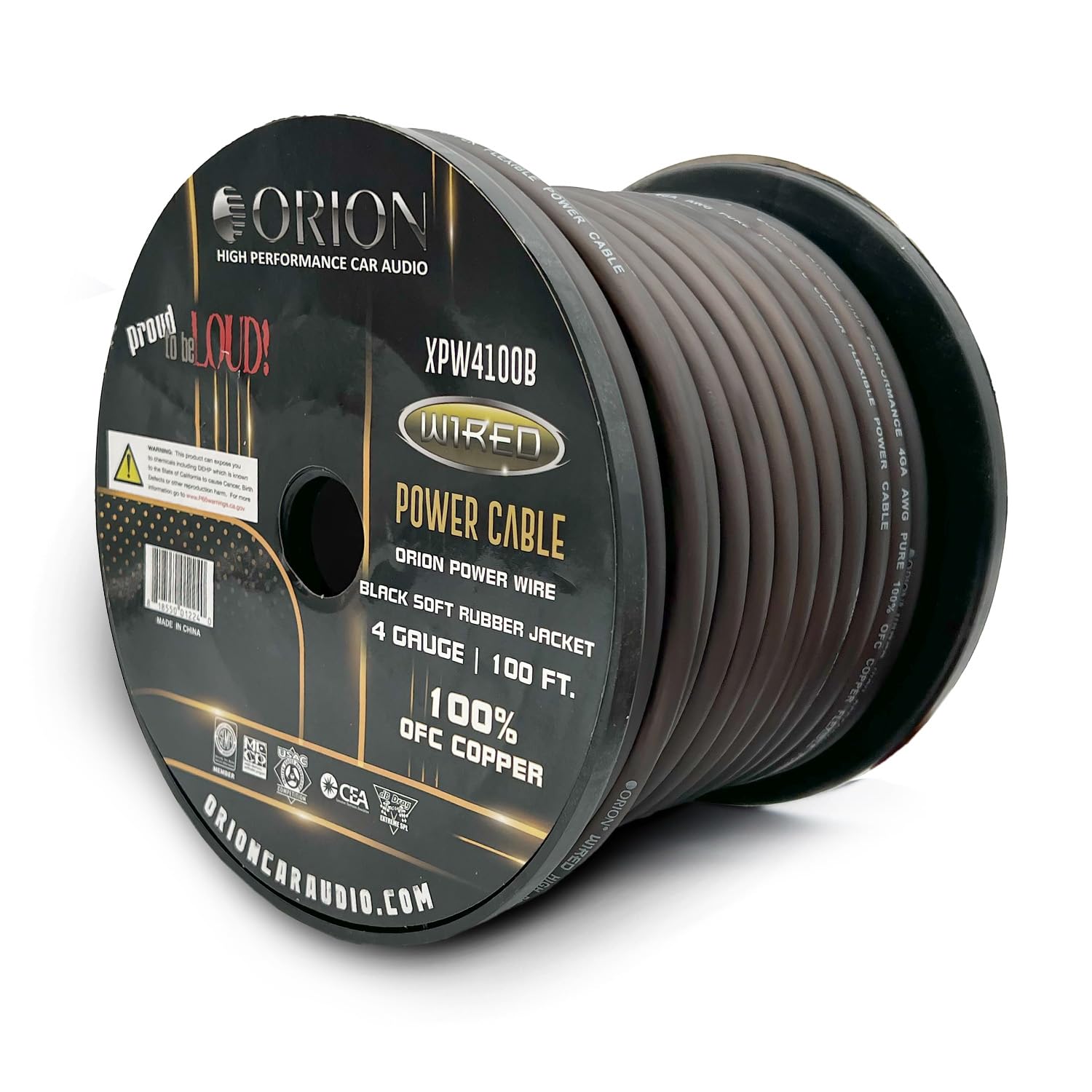 Orion XTR XPW4100B 4 Gauge Wire Roll (100ft) OFC Pure Copper - High Powered Car Audio/Amplifier Power & Ground Cable, Battery Cable, Electrical, Stereo, Welding Battery, RV Trailer Wiring