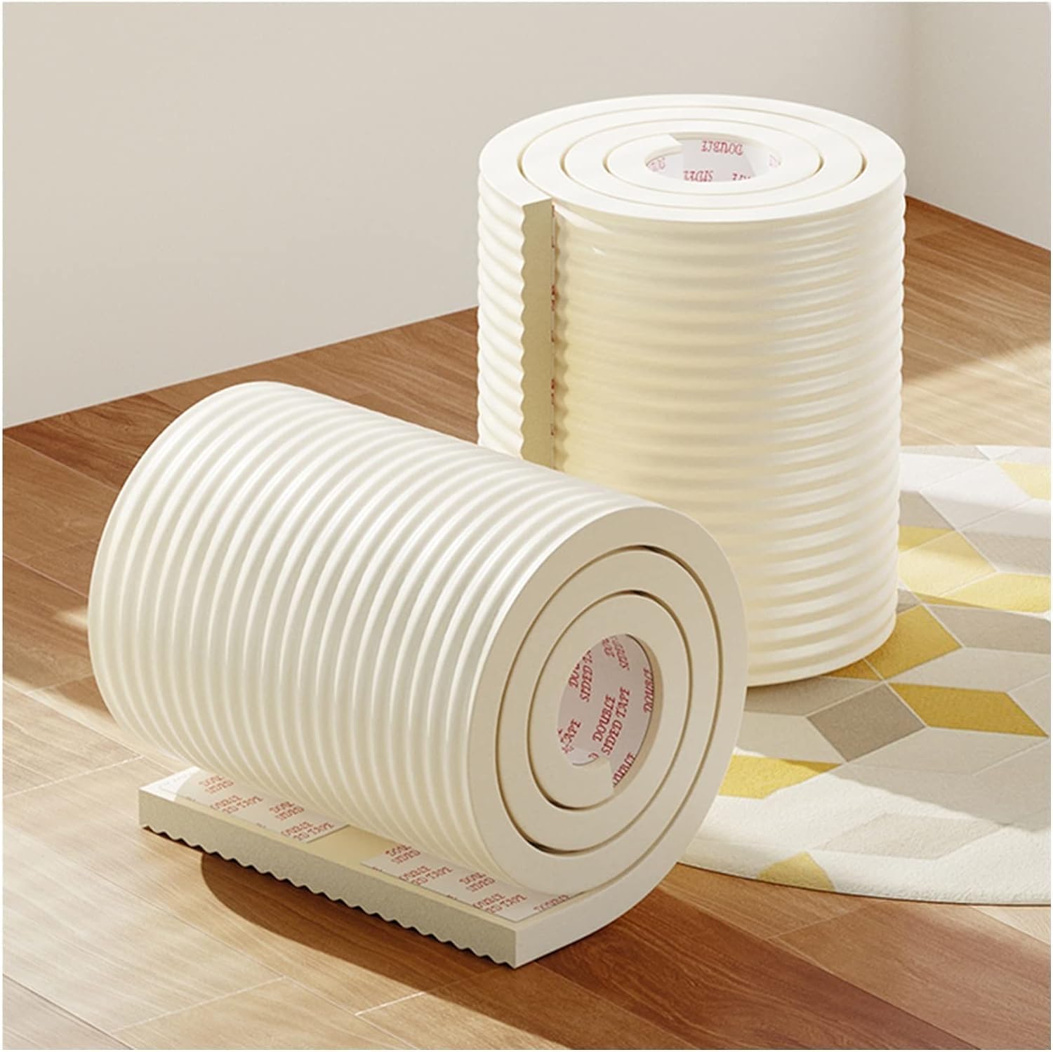 Car Park Corner Guards, Sponge Edge Warehouse Corner Guards, Furniture Windowsill Bumper Corner Guards 2/5M(Beige,5m-1pcs)