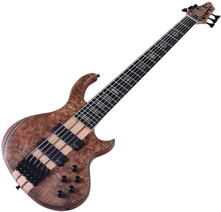 6-String Electric Bass Guitar, 43-Inch Neck-Through, Active Pickups, 24 Frets,Canada Maple Neck