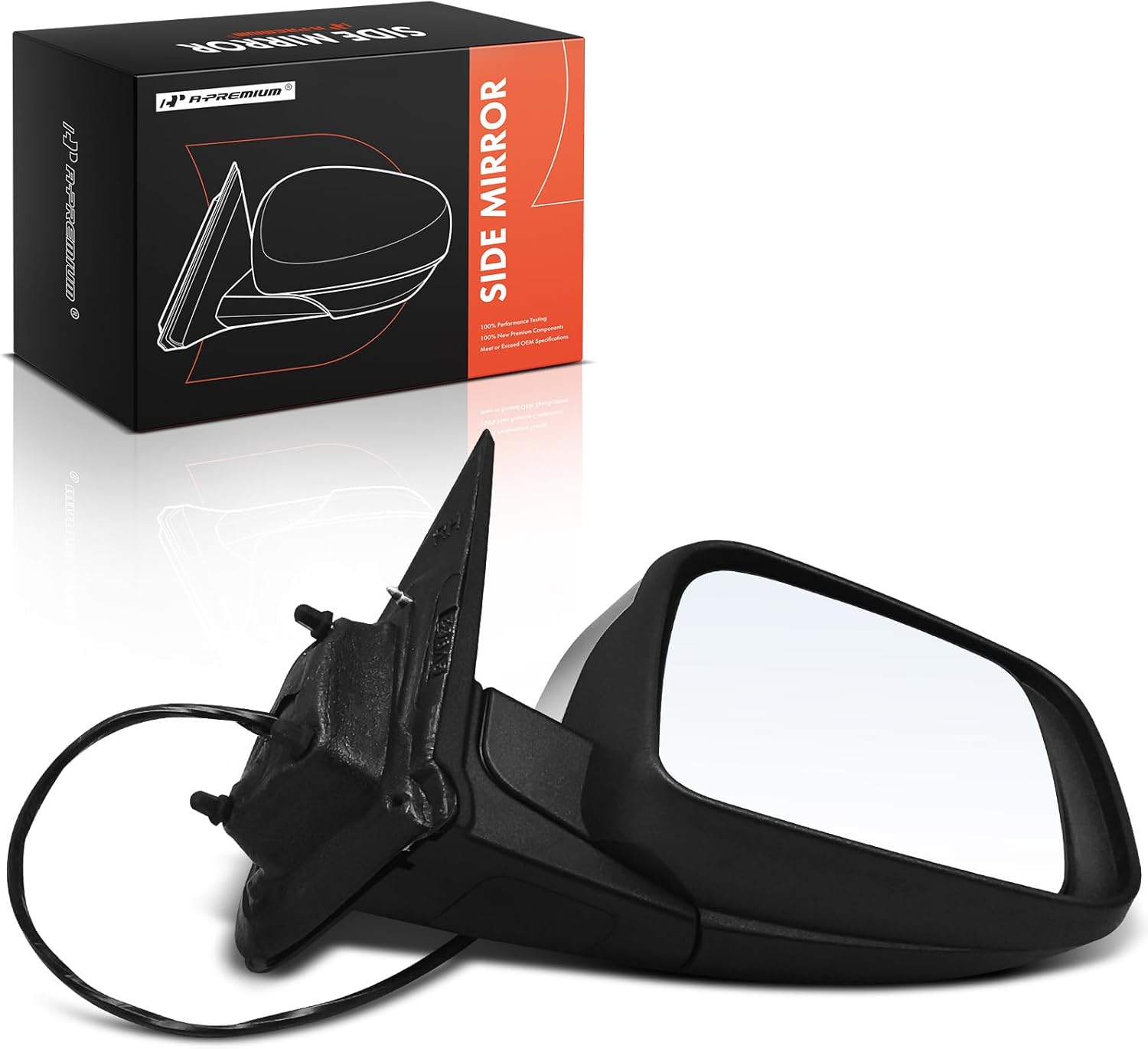 A-Premium Passenger Side Power Door Mirror - Compatible with Dodge Durango 2011-2022 - Heated Manual Folding Chrome Outside Rear View Mirror w/Turn Signal - Replace# 68237572AF