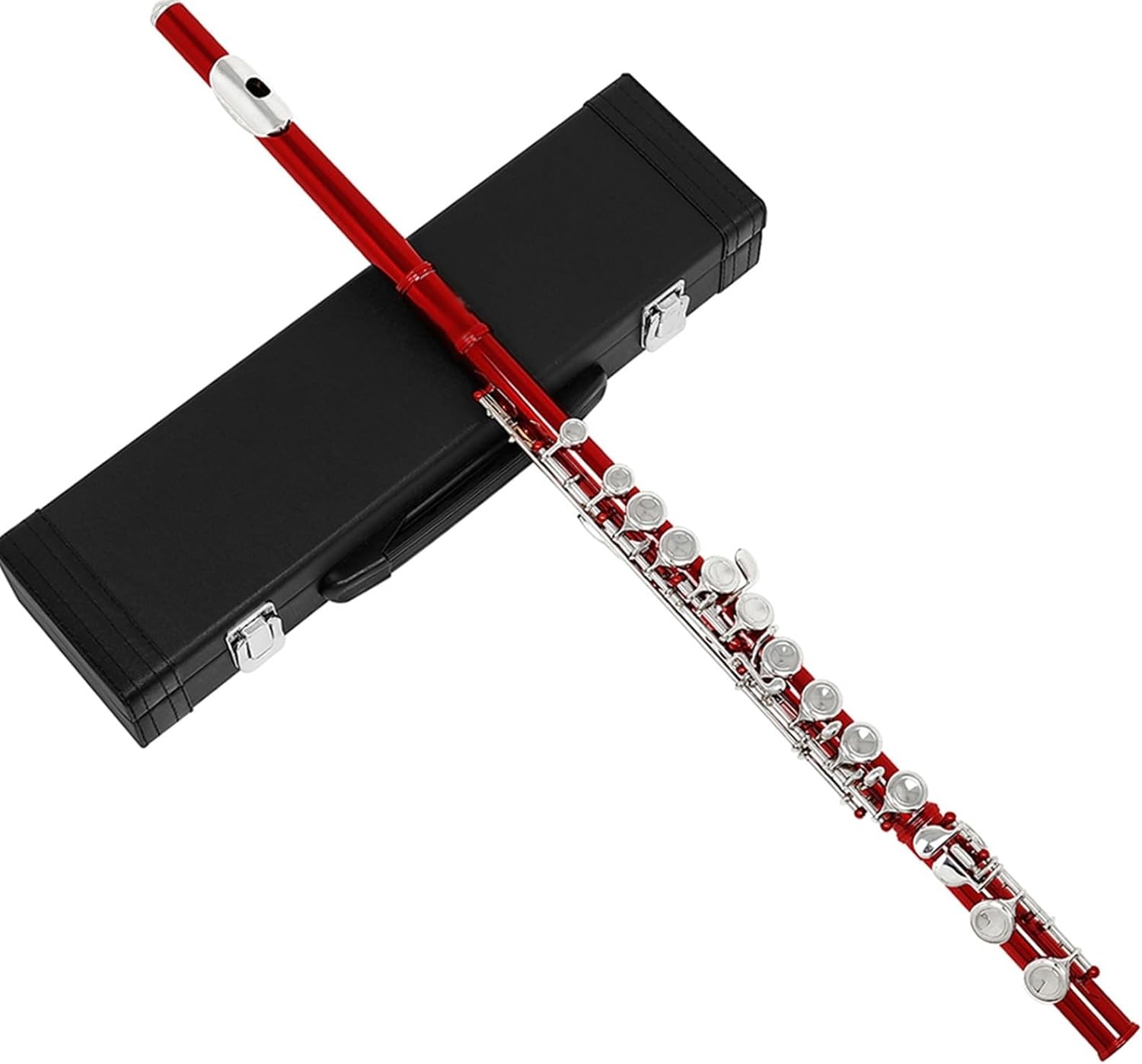 Flute 16 Hole Flute W/E Key Woodwind C Note Nickel Plated Silver Key Cupronickel Flute Flutes Musical Instruments