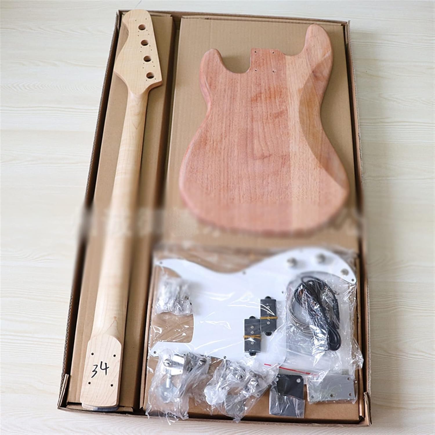 DIY Electric Guitar Kit Electric Guitar DIY Semi-Finished Product Assembly Modified Guitar Set Guitar Body Maple Neck (Color : 01)