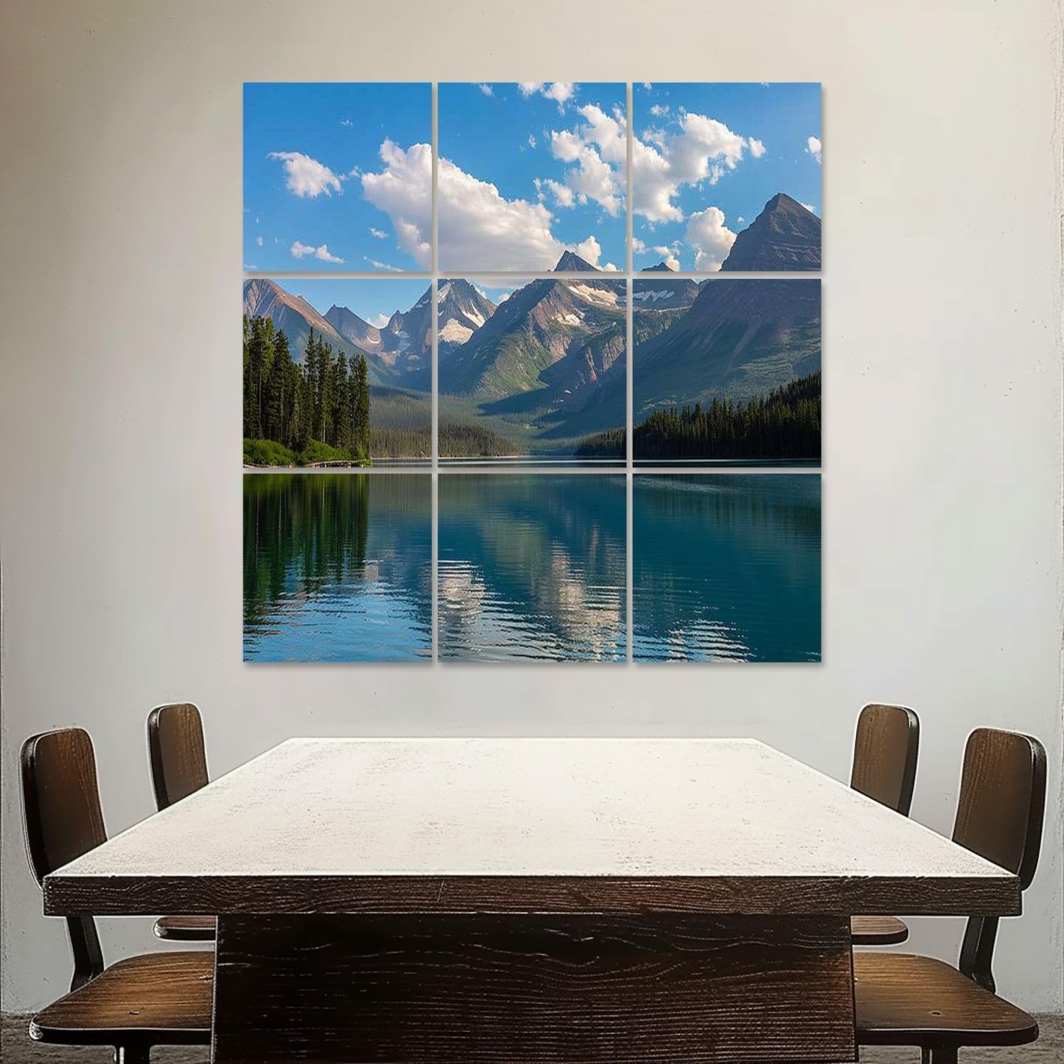 Art Acoustic Panels Self Adhesive Scenic view Glacier National Park 9 Packs Decorative Soundproof Wall Panels Large Sound Absorbing Panels for Home Office 60