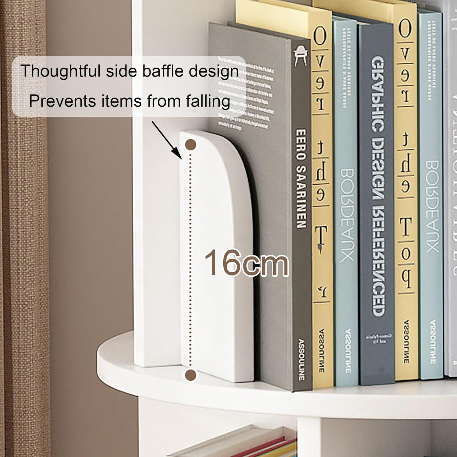 360° Rotating Bookshelf, Spinning Book Tower Swivel Bookcase, Round Book Shelf, for Small Space Freestanding Corner Bookcase for Playroom Bedroom Living Room(Brown,40 * 160cm/15.7 * 63in)