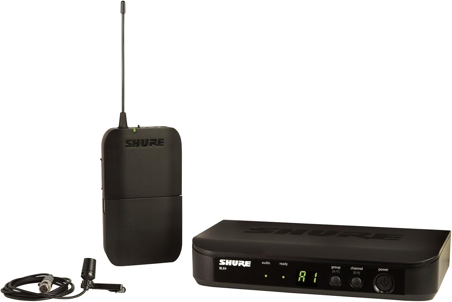 Shure BLX14/CVL Wireless Microphone System - 14-Hour Battery Life, 300 ft Range, UHF | Includes CVL Lavalier Mic, Bodypack Transmitter, Single Channel Receiver | H10 Band (BLX14/CVL-H10)
