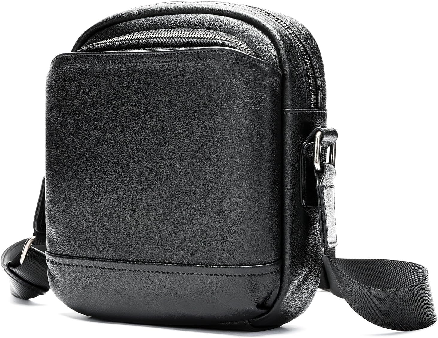 Men's Genuine Leather Sling Bag Adjustable Strap Vintage Anti-Theft Crossbody Messenger Bag Casual Travel Business