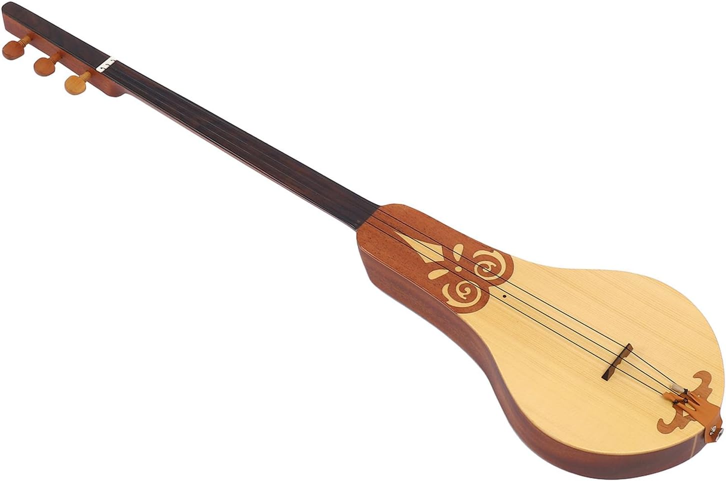 Spruce and Mahogany 3 String Dulcimer Guitar, Loud Clear Sound for Practice, Stage Performance and Music Recording