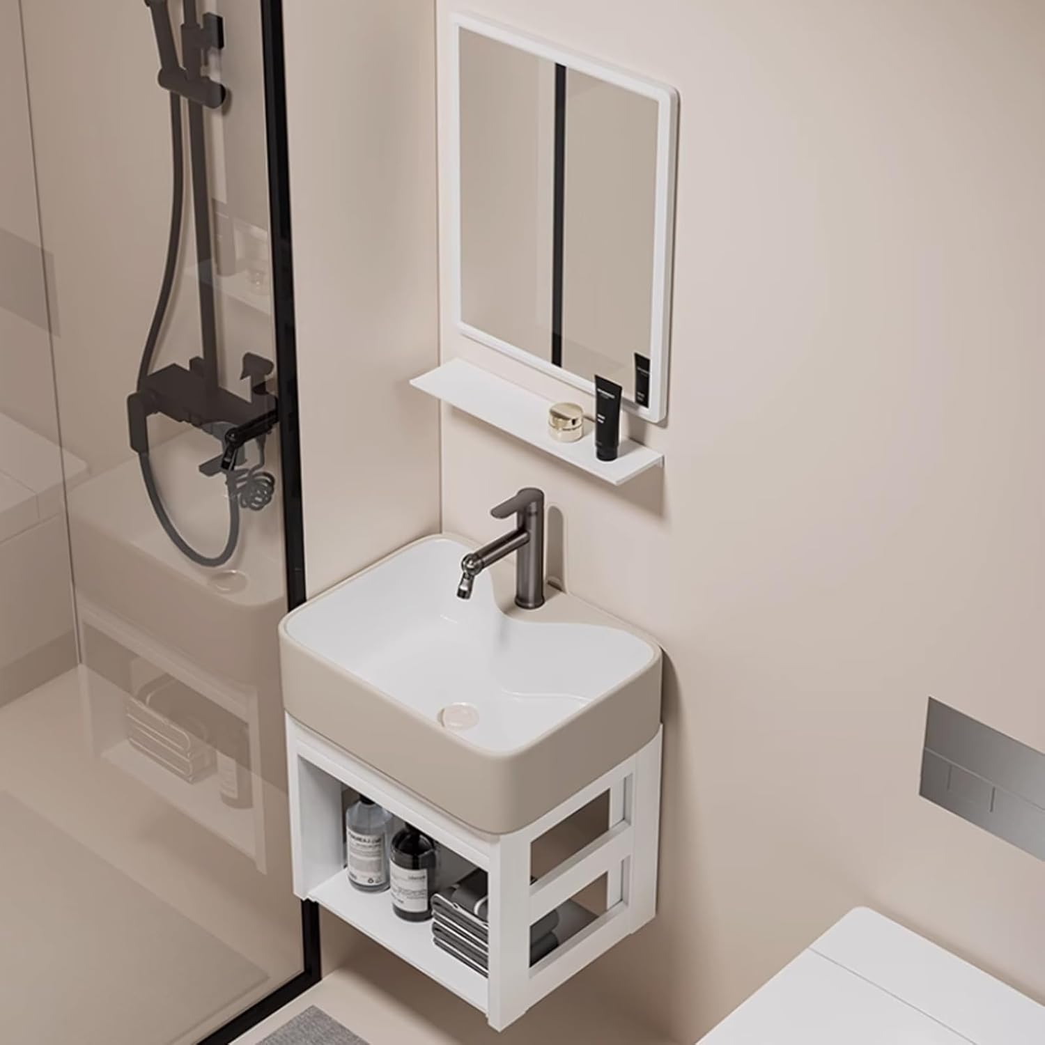 Utility Sink Small Wall Mount Corner Sink Modern Bathroom Vessel Sink Corner Mounted Corner Bathroom Vanity Sink Wall Mount Bathroom Sinks Corner Sink Vanity With Cold And Hot Water Pipe Fauc