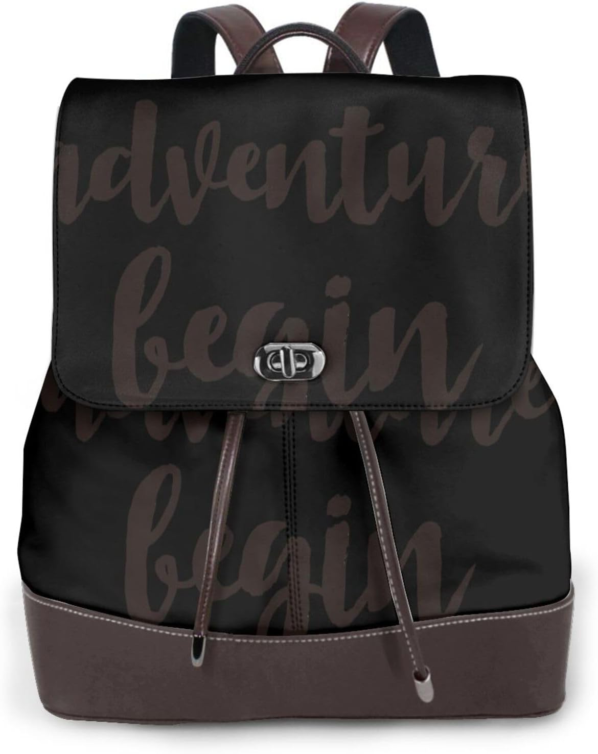 Let The Adventure Begin for Womens Backpack Purse Microfiber PU Anti-theft Large Fashion Designer Travel Bag Ladies Shoulder Bags