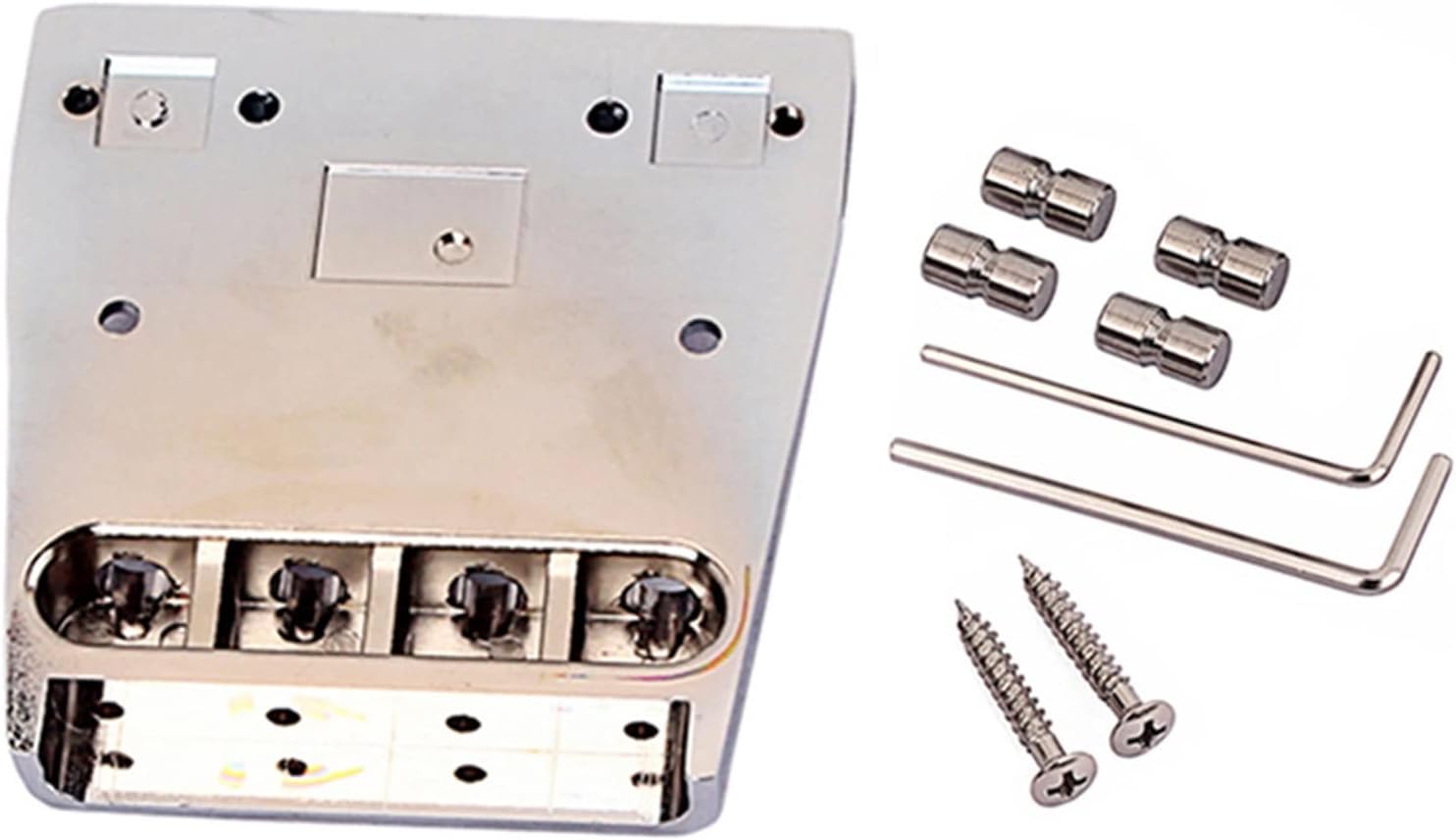 4 String Electric Bass Bridge Saddle Bridge Strain Plate Bridge for Bass DIY Parts Electric Guitar Bridge