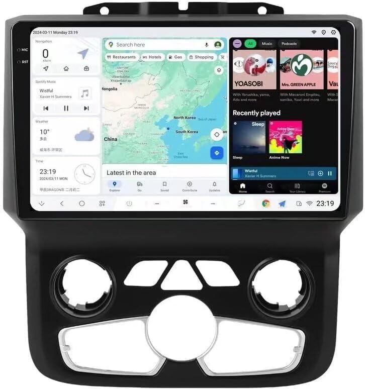 MekedeTech DUDUAUTO DUDU6 Android 13 Car Stereo for Dodge Ram Radio Upgrade 1500 2500 3500 2013-2019 Automatic AC 9.5 inch Carplay Touch Screen Car Head Unit Replacement,8G RAM 256GROM