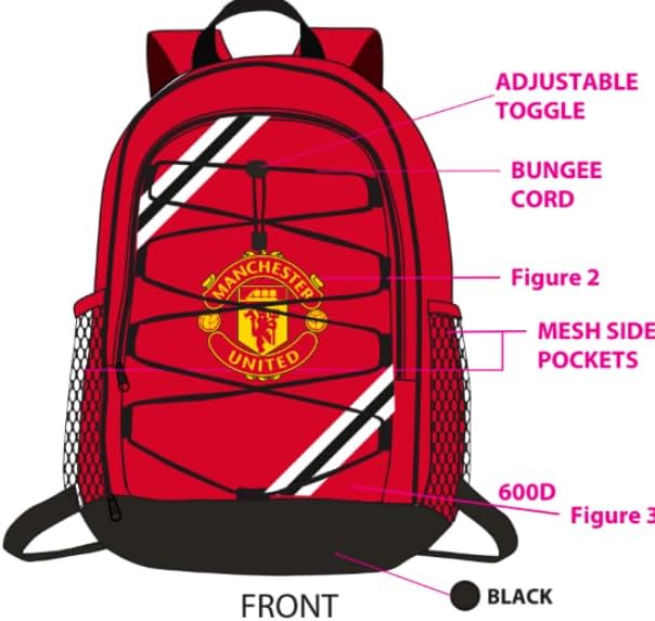 Generic Man United Officially Licensed Club Backpack Rucksack Bag - Core Stripe, Multicolor, L