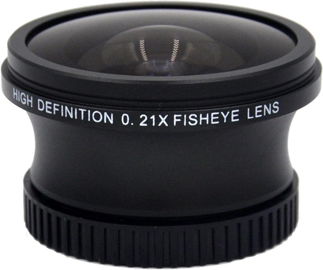 Canon VIXIA HF R20 0.21x High Grade Fish-Eye Lens (180° Diagonal Angle of View) + Stepping Ring (34mm-37mm) + Nwv Direct Micro Fiber Cleaning Cloth