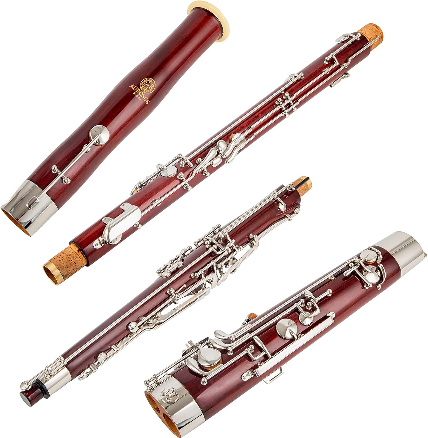 BNS-M maple wood bassoon c key full german key system with silver plating whisper and lock key woodwind instrument with high grade case accessories for student to intermediate instrument