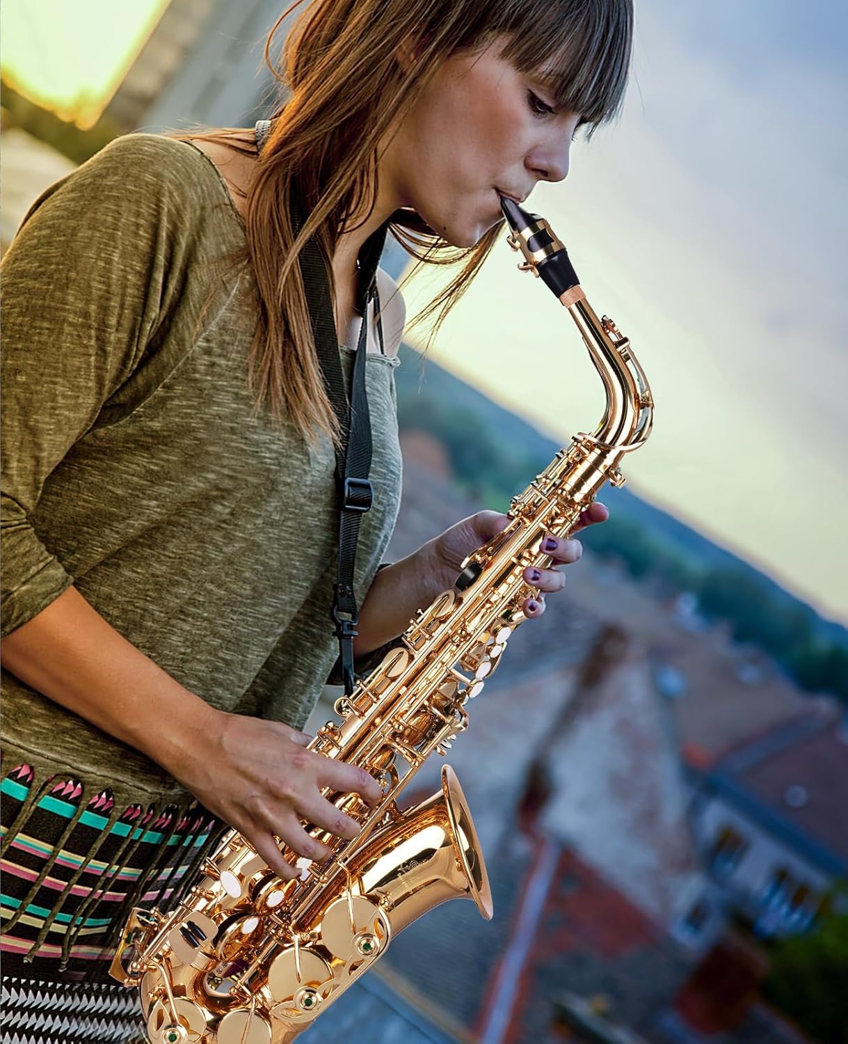 Eb Alto Saxophone - Beginner to Professional, Gold Finish, Adult Size