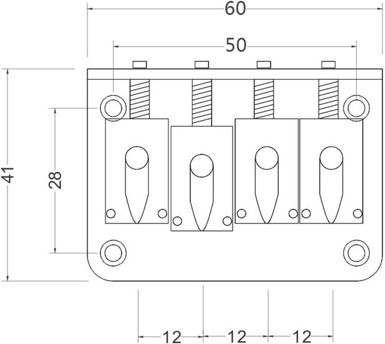 4 String Bridge Set for Electric Bass Guitar Ukulele Instrument Accs 3 Color Electric Guitar Bridge