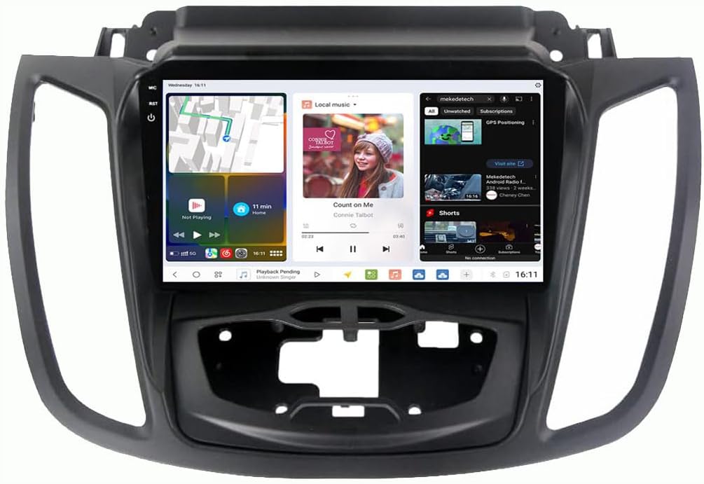 DUDUAUTO DUDU7 for Ford Escape 2012-2019 Radio Update Car Stereo Upgrade Carplay & Android Auto 9.5-Inches 2000x1200 2K QLED Touch Screen Head Unit 8-Core 12G RAM+512G ROM -Support 360° Camera